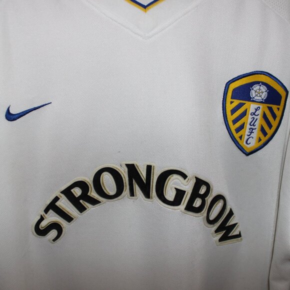 Nike LEEDS UNITED 2000-02 home football shirt long sleeve jersey XL Strongbow - Picture 10 of 16